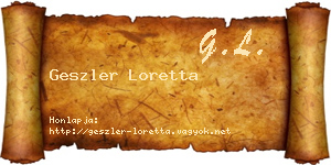 Geszler Loretta névjegykártya